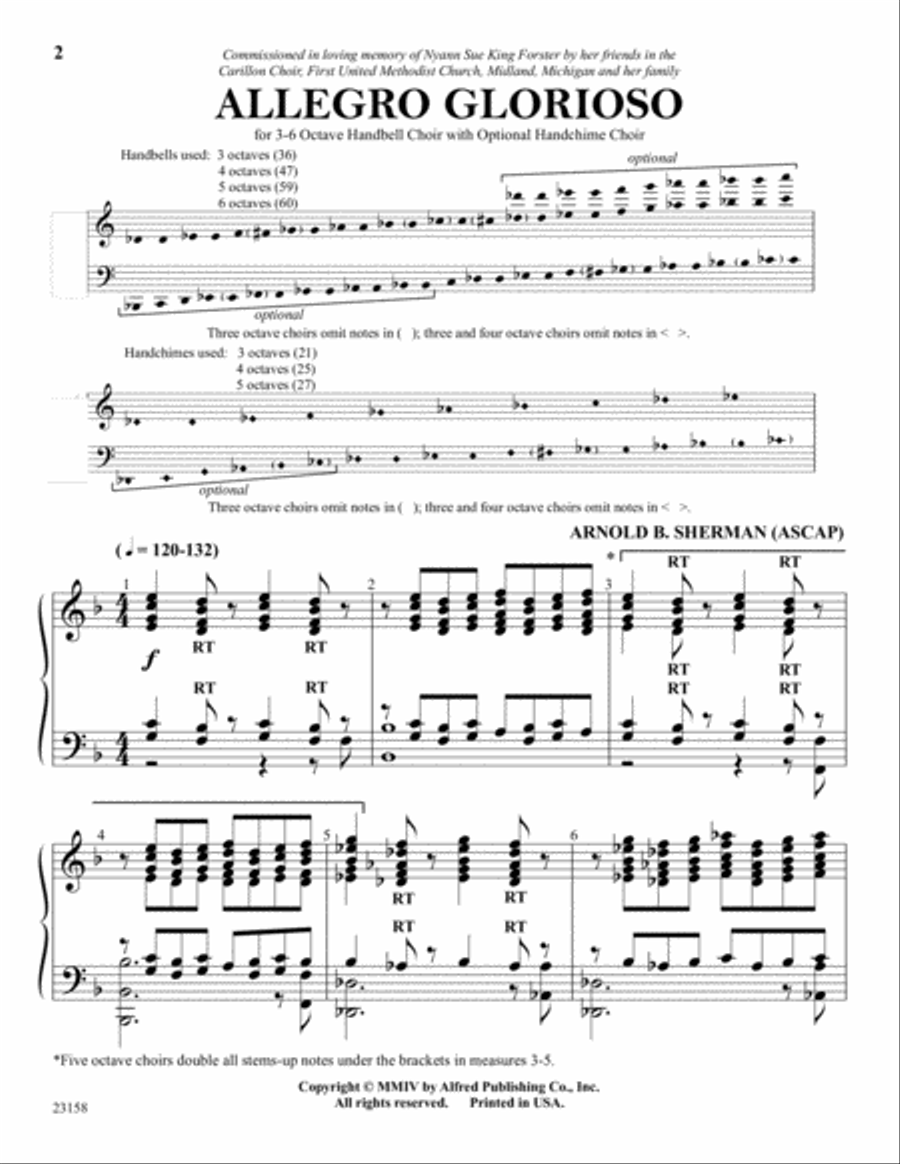 Allegro Glorioso Handbell Choir scores gallery preview page 2