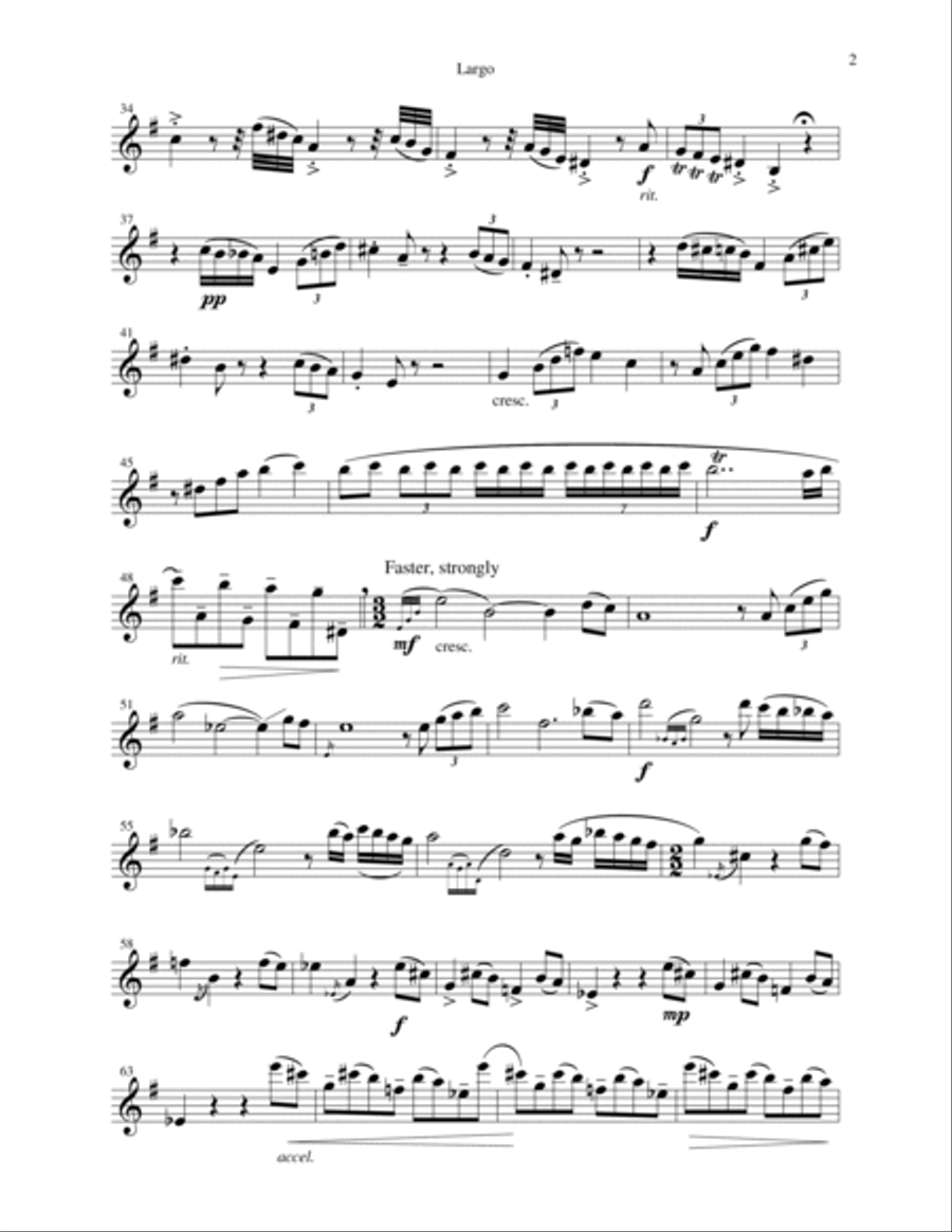 Suite for Solo Flute 1. Largo Flute Solo scores gallery preview page 2