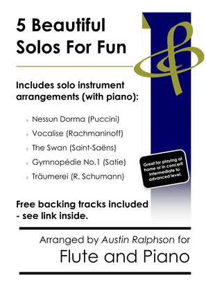 5 Beautiful Flute Solos for Fun - with FREE BACKING TRACKS and piano accompaniment to play along