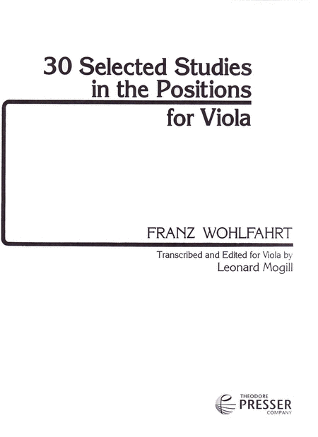 Franz Wohlfahrt: 30 Selected Studies