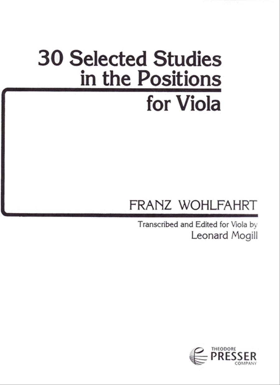 30 Selected Studies in the Positions, Viola Chamber Music scores gallery preview page 1