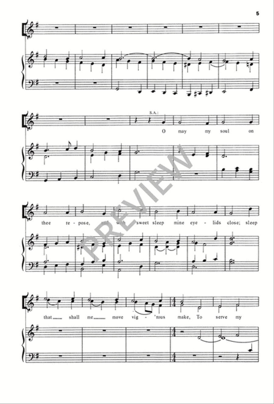 All Praise to Thee, My God, This Night 4-Part scores gallery preview page 6