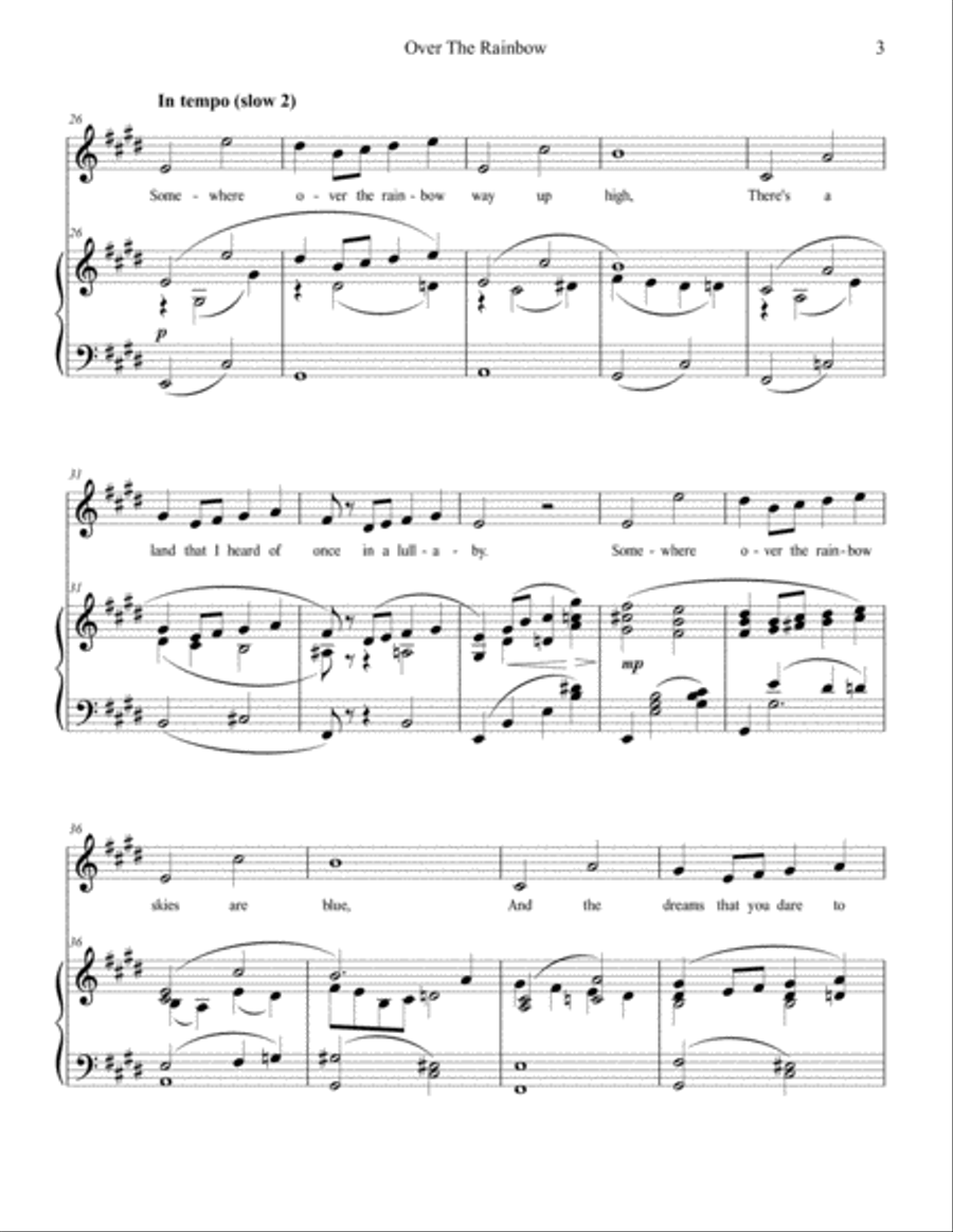 Over The Rainbow (from The Wizard Of Oz) Voice scores gallery preview page 3