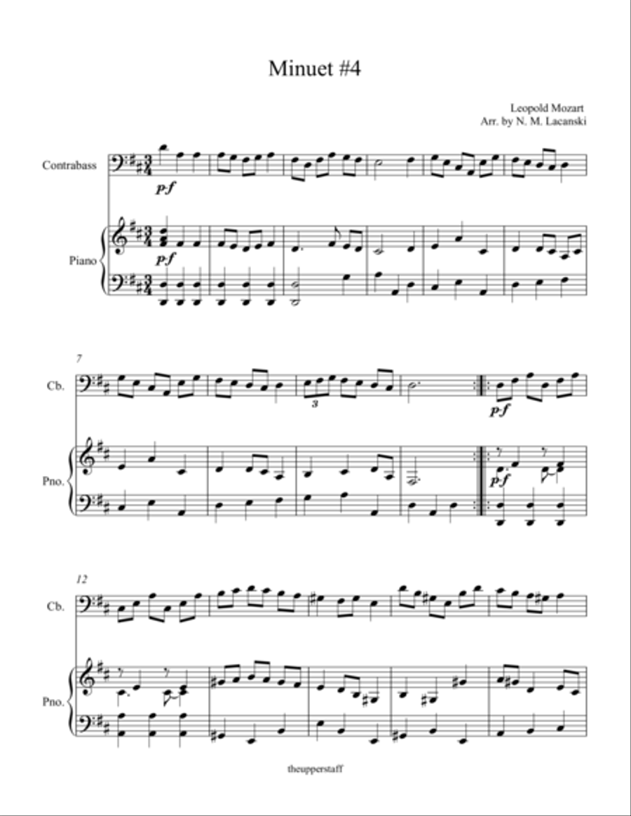 Minuet #4 String Duet scores gallery preview page 1