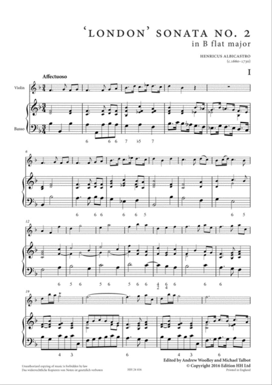 London' Sonata No 2 in B-flat major Violin scores gallery preview page 2