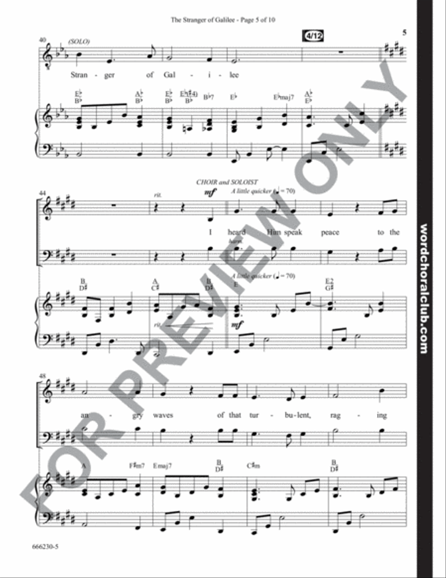 The Stranger of Galilee - Anthem 4-Part scores gallery preview page 5