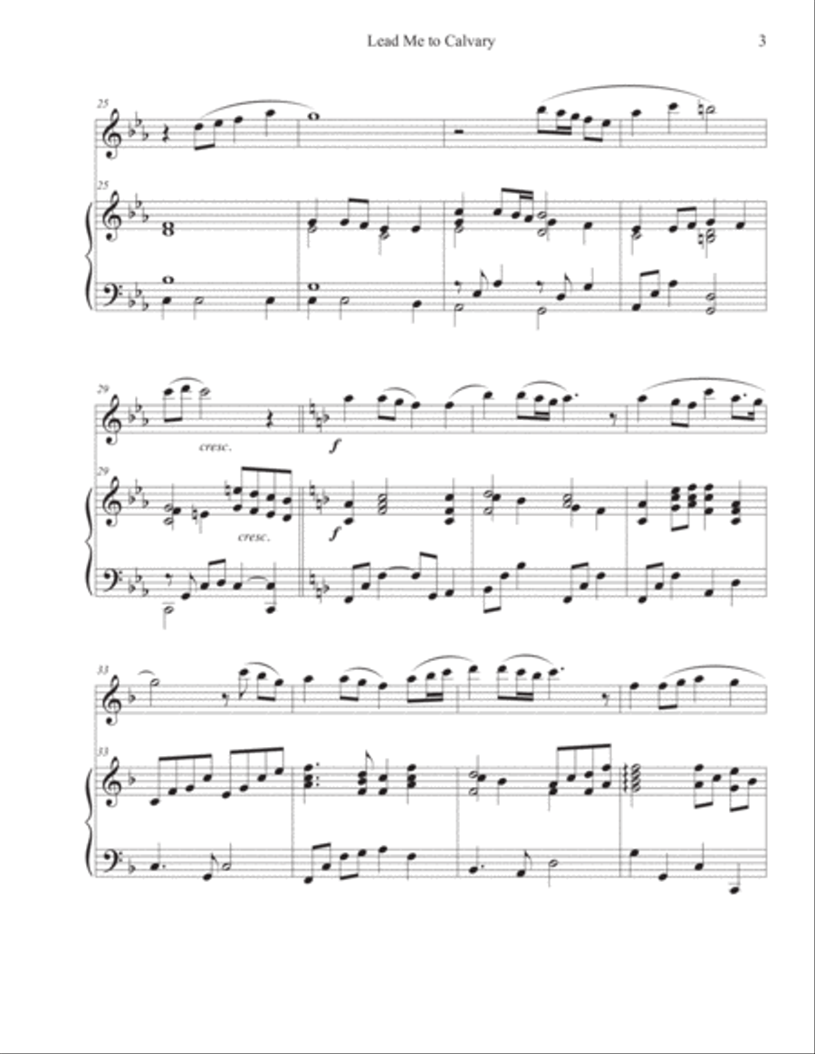 Lead Me to Calvary (Flute-Piano) Lead Me to Calvary (Flute-Piano) Flute Solo scores gallery preview page 3