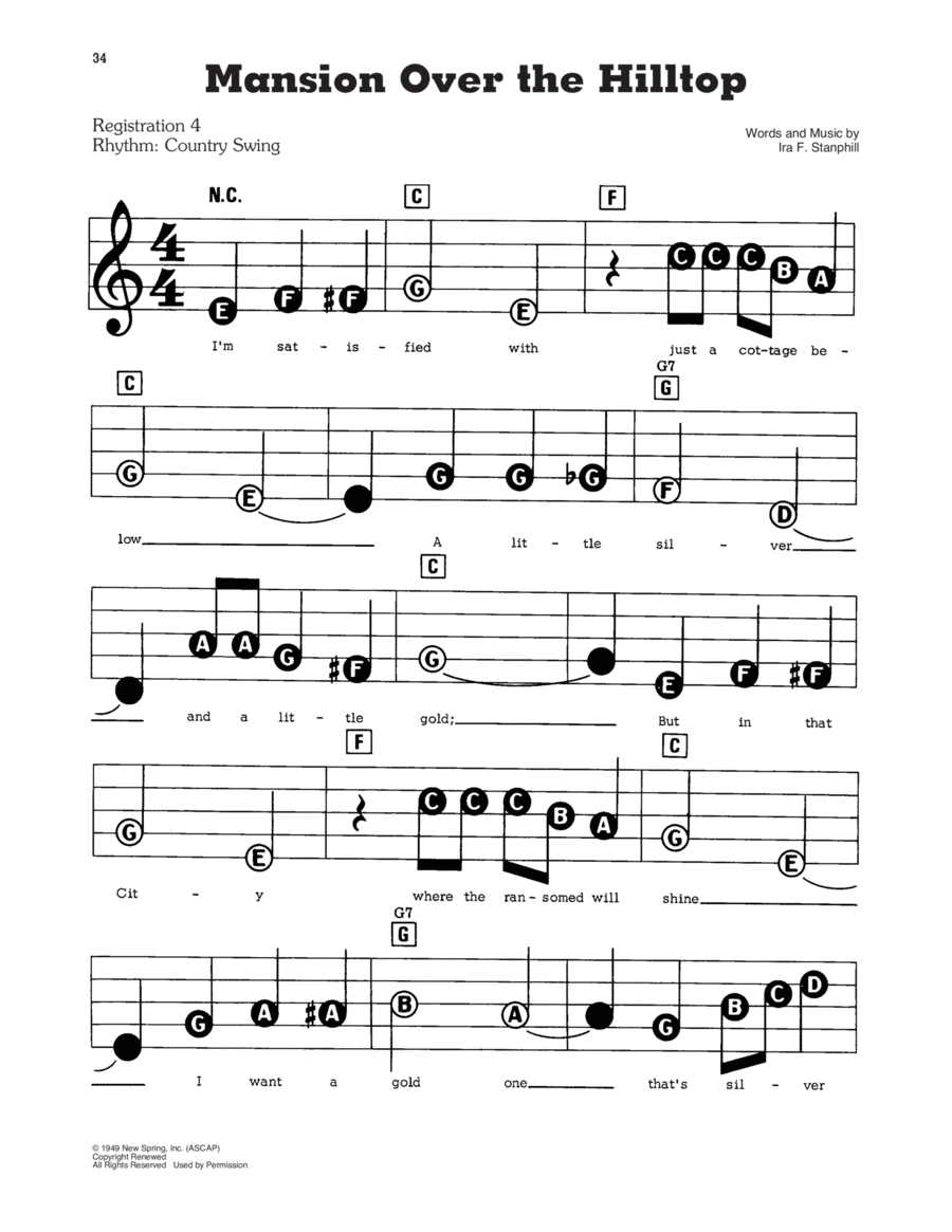Mansion Over The Hilltop Electronic Keyboard scores gallery preview page 1