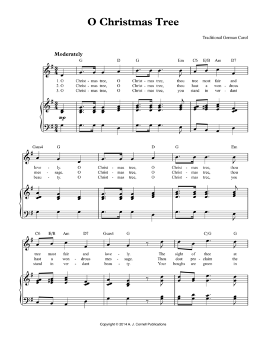 O Christmas Tree Voice scores gallery preview page 1