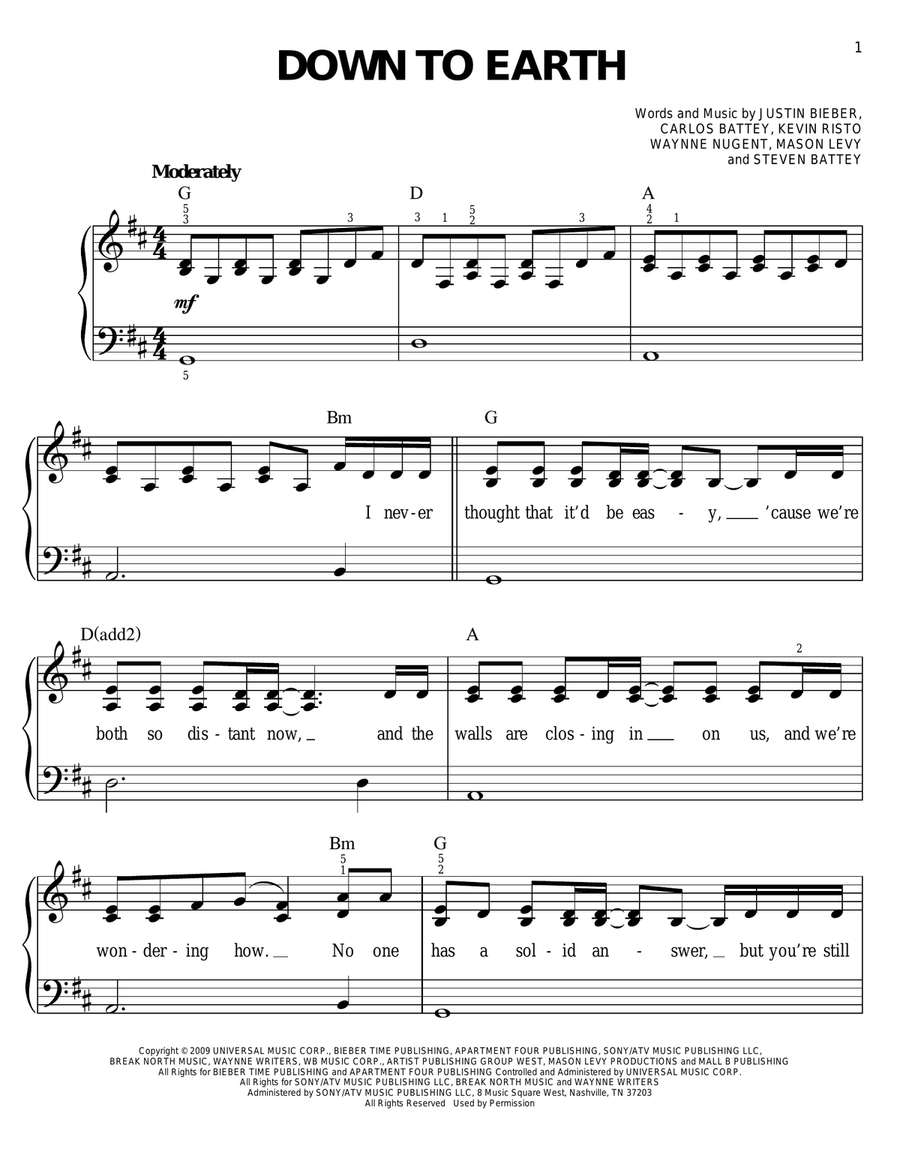 Down To Earth Voice scores gallery preview page 1