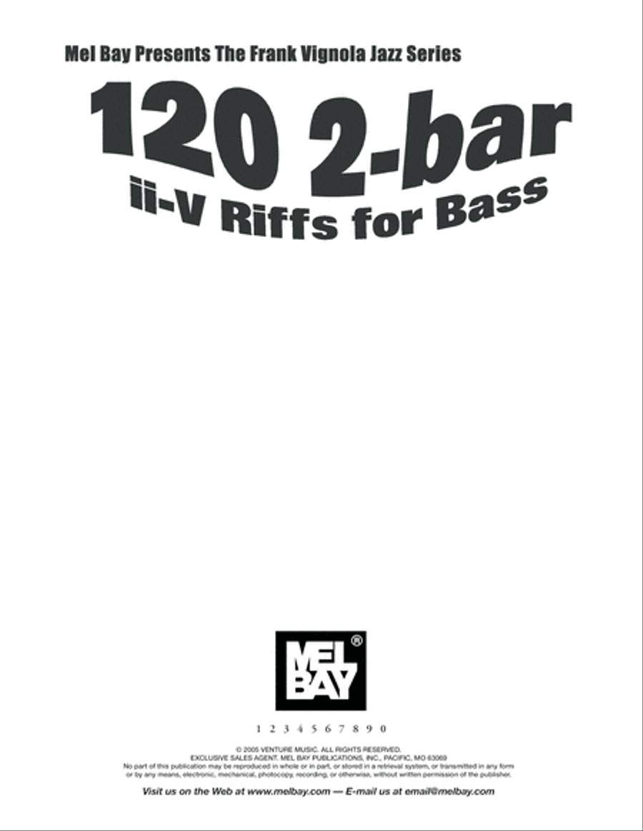 120 2-bar ii-V Riffs for Bass