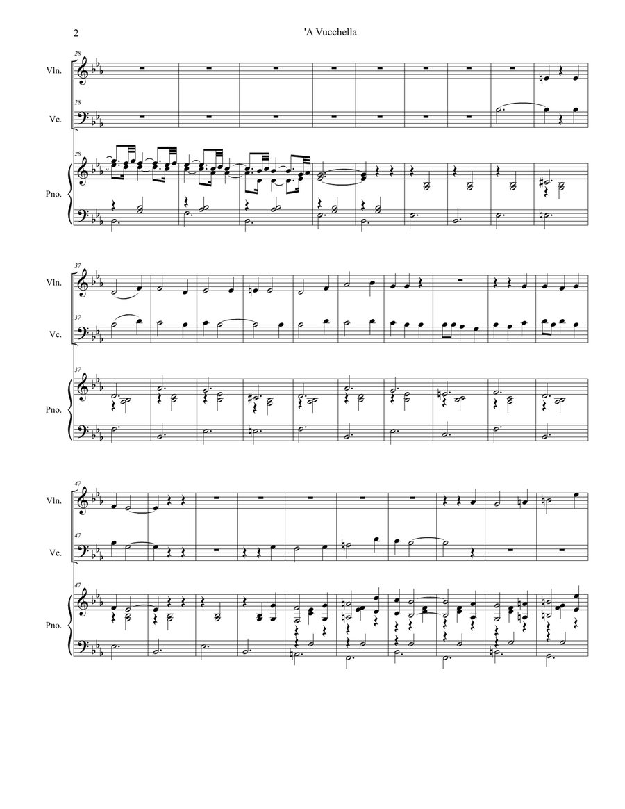 A Vucchella (Duet for Violin and Cello) Piano Trio scores gallery preview page 3