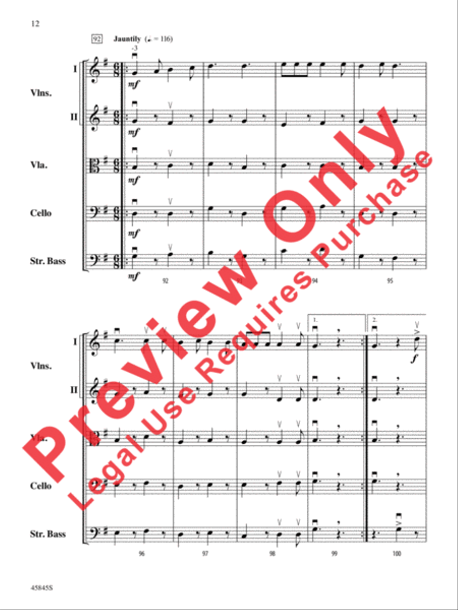 A Percy Grainger Portrait String Orchestra scores gallery preview page 12