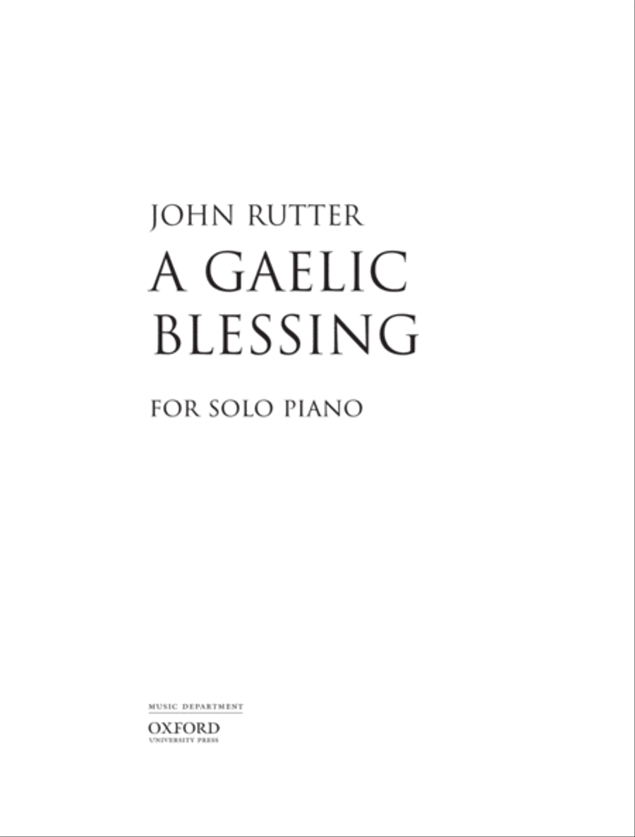 A Gaelic Blessing Piano Solo scores gallery preview page 1
