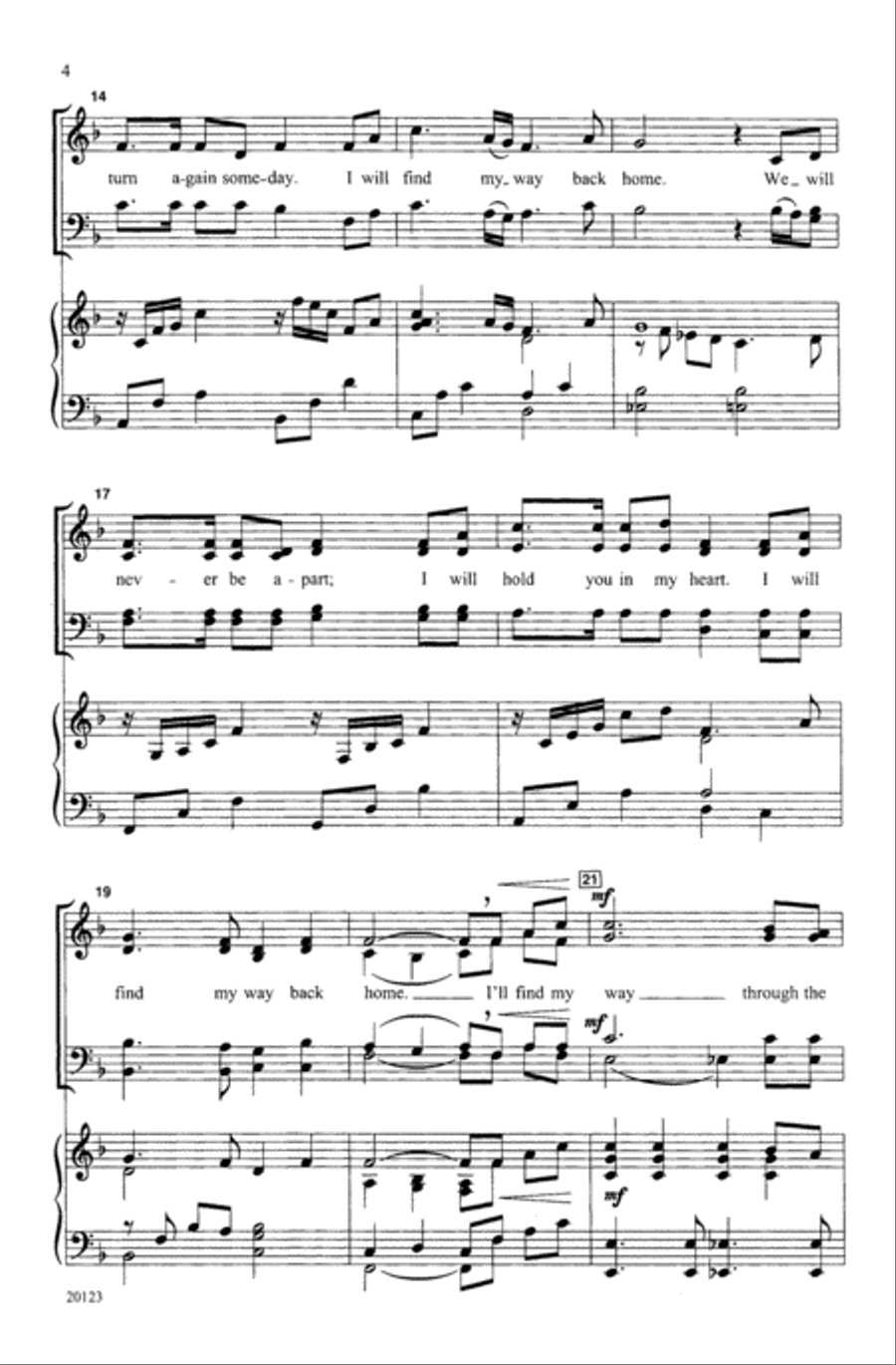 My Way Back Home Choir scores gallery preview page 3