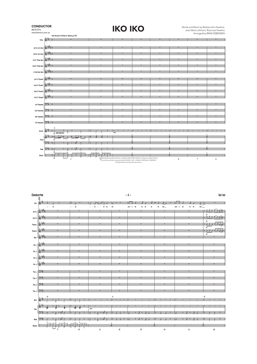Iko Iko Jazz Ensemble scores gallery preview page 2