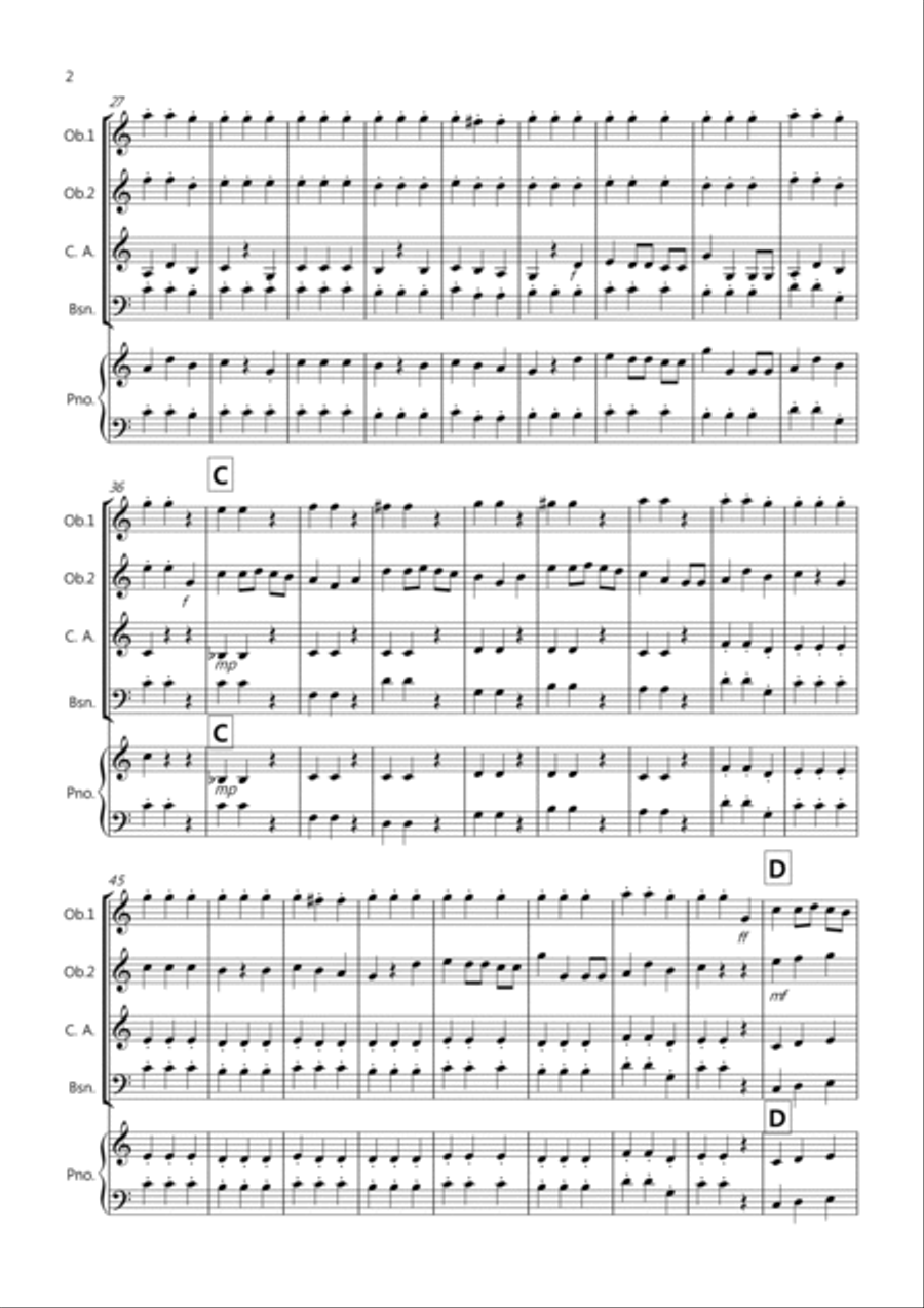 We wish you a Merry Christmas for Double Reed Quartet Bassoon scores gallery preview page 2
