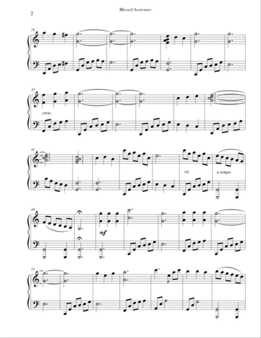 Blessed Assurance (Advanced Piano) Piano Solo scores gallery preview page 2
