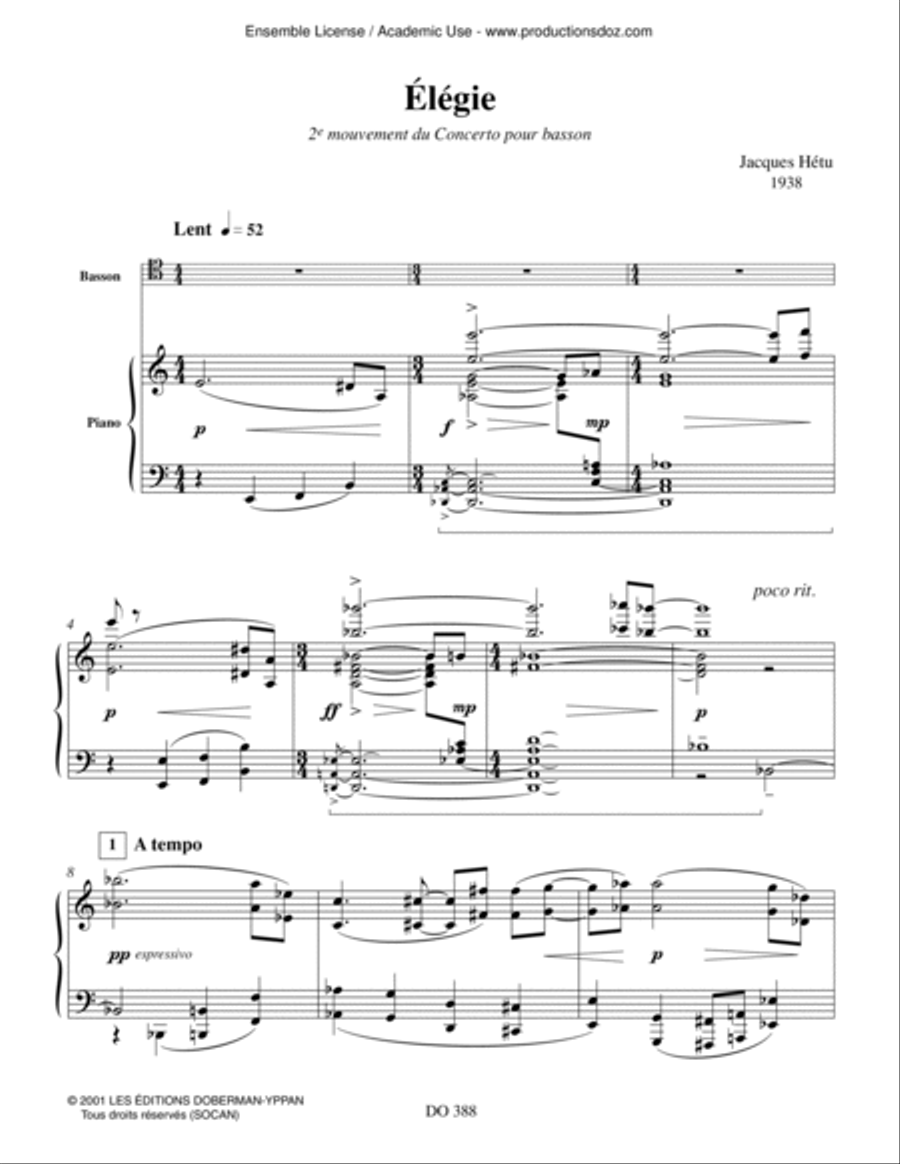 Élégie Bassoon Solo scores gallery preview page 3
