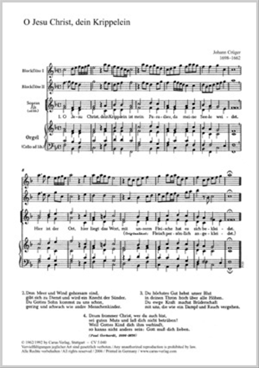 O Jesu Christ, dein Kripplein SA scores gallery preview page 1