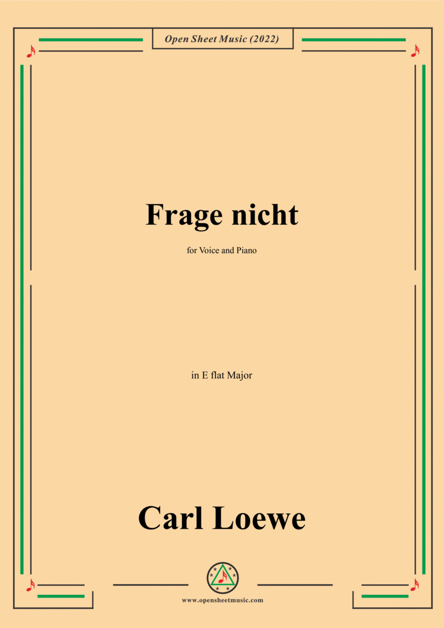Loewe-Frage nicht,in E flat Major,for Voice and Piano Voice Solo scores gallery preview page 1