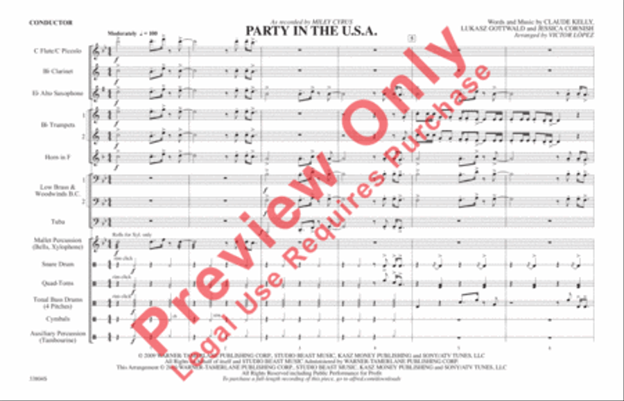 Party in the U.S.A. Marching Band scores gallery preview page 2