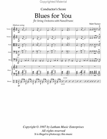 Blues for You for String Orchestra, Piano and Drums image number null