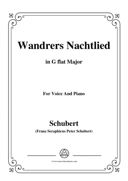 Schubert-Wandrers Nachtlied,in G flat Major,Op.4,No.3,for Voice and Piano image number null