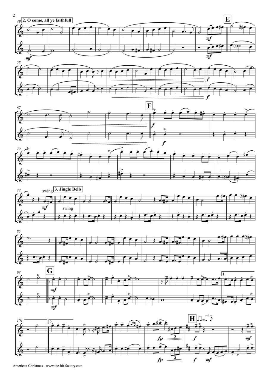 American Christmas - Mash up Rondo of best Christmas Songs - Flute Duet Flute Duet scores gallery preview page 2