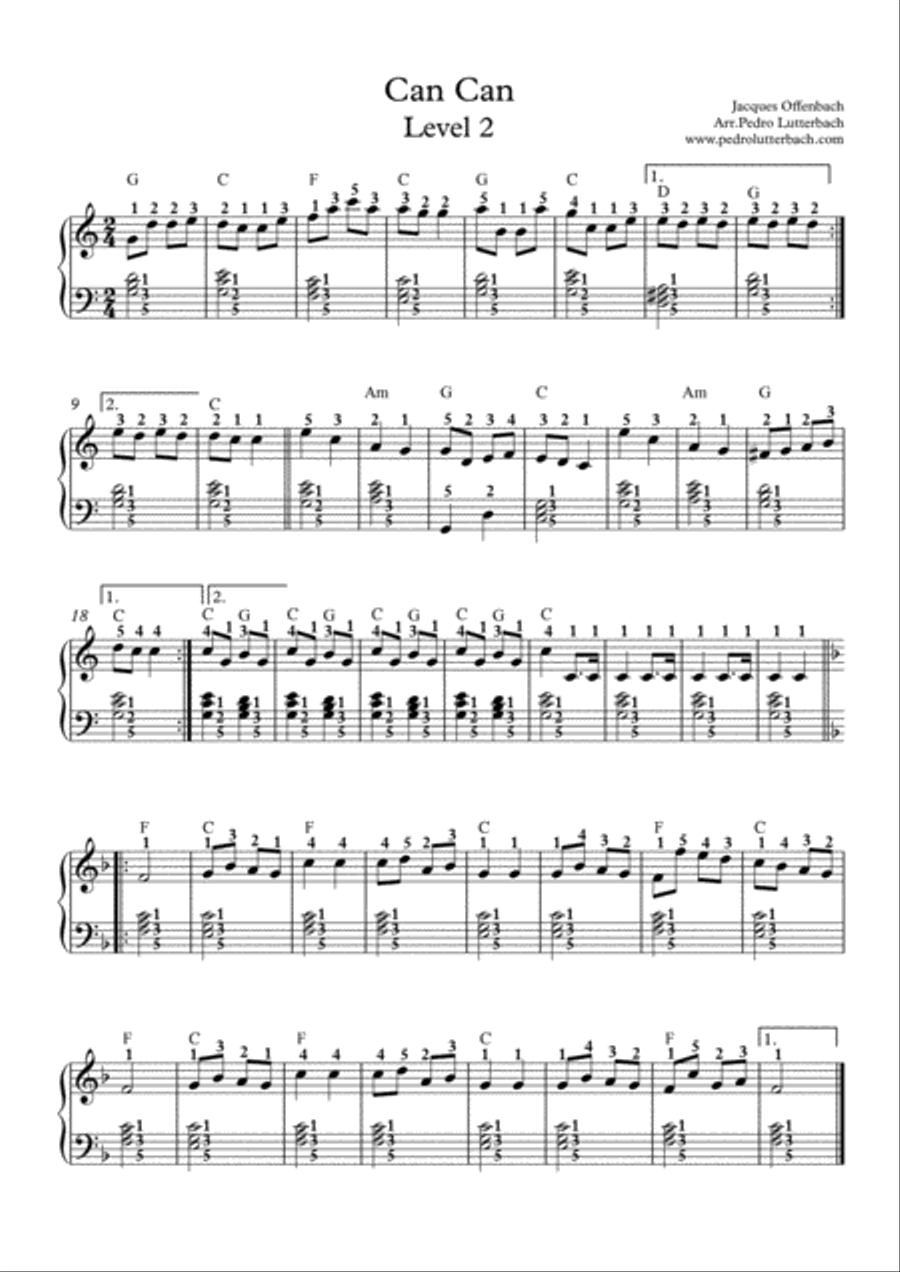 Can Can Easy Piano scores gallery preview page 1