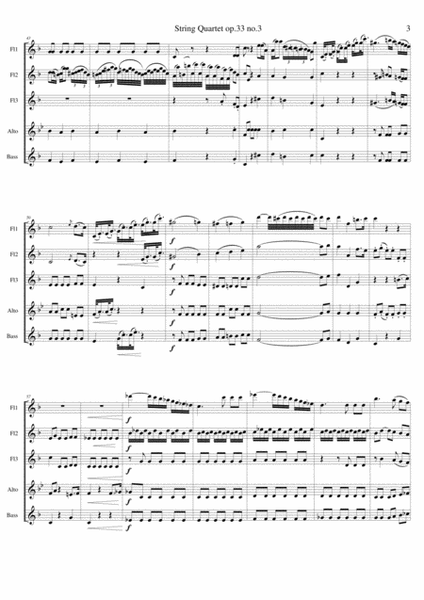 Joseph Haydn. String Quartet in C major 'The Bird', Op 33 No 3, movement 3 image number null