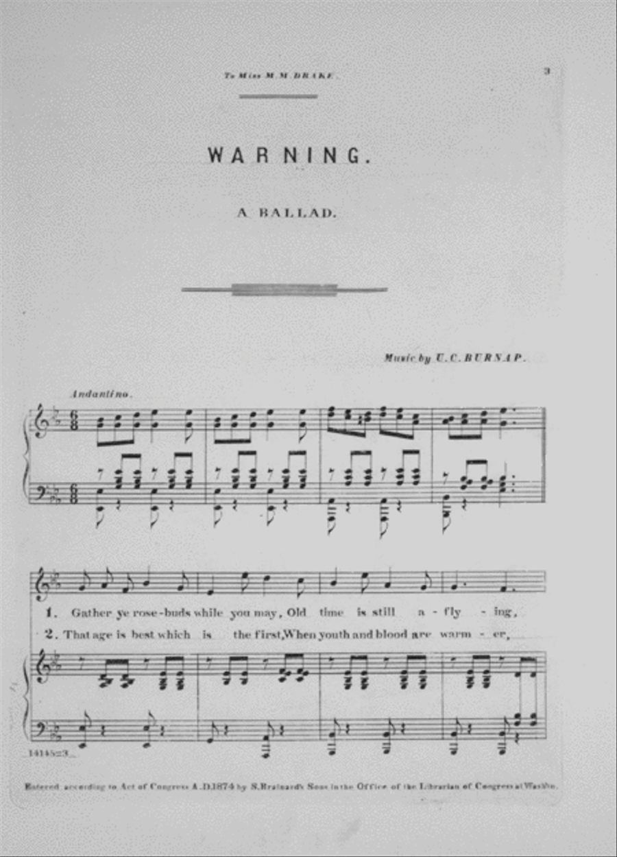 New Songs and Ballads by U.C. Burnap Voice scores gallery preview page 2