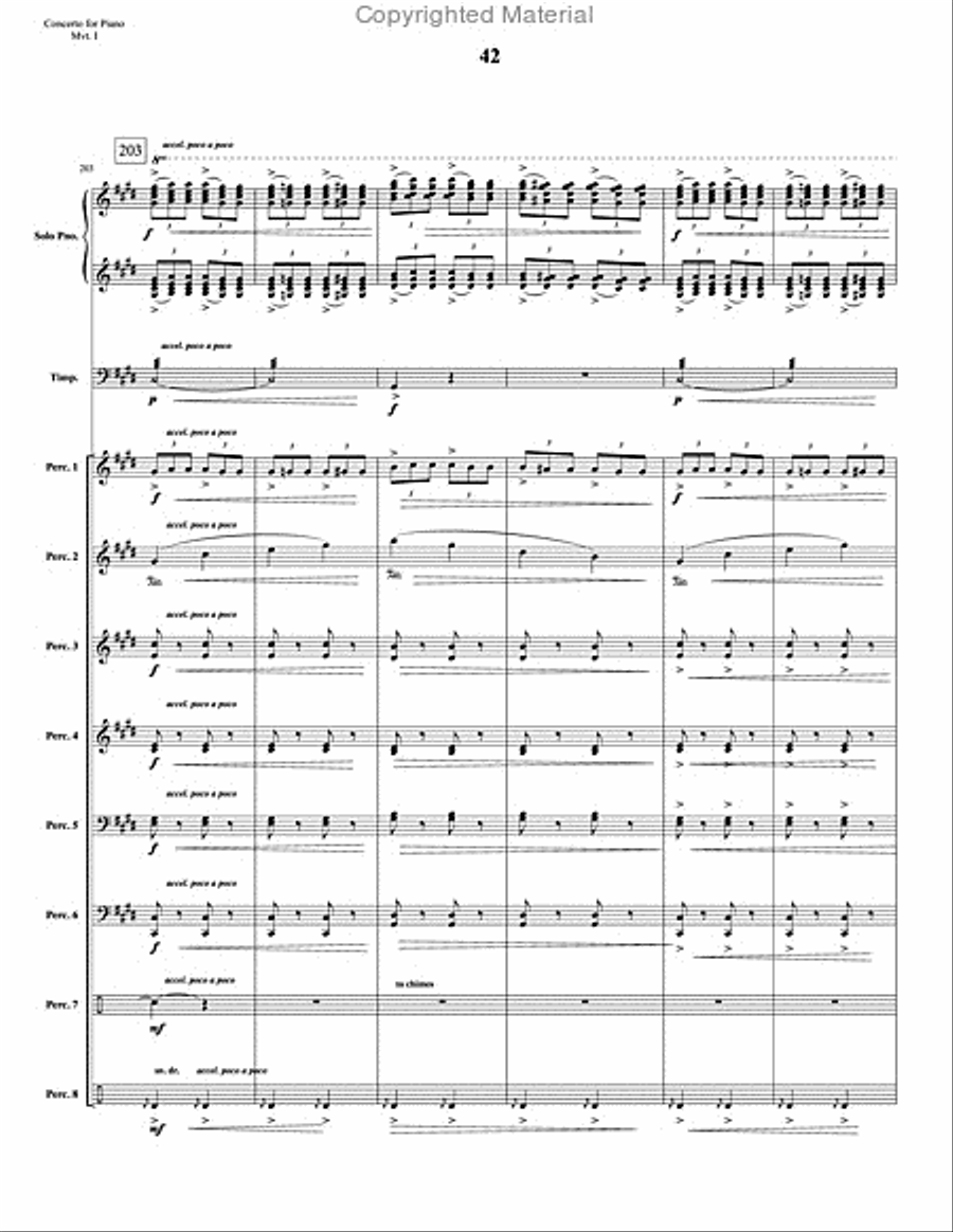 Concerto for Piano and Percussion Orchestra Percussion Ensemble scores gallery preview page 64