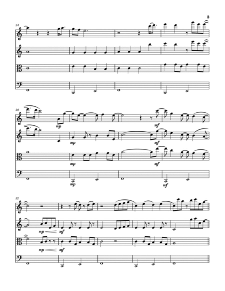 What Was I Made For? String Quartet scores gallery preview page 4