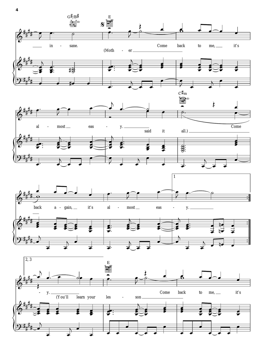 Almost Easy Piano, Vocal, Guitar scores gallery preview page 4