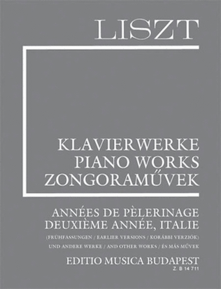 Book cover for Annees De Pelerinage - Deuxieme Annees, Italie Earlier Versions And Other Works (suppl.
