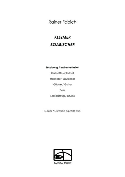 KLEZMER BOARISCHER for Bavarian Folkband image number null