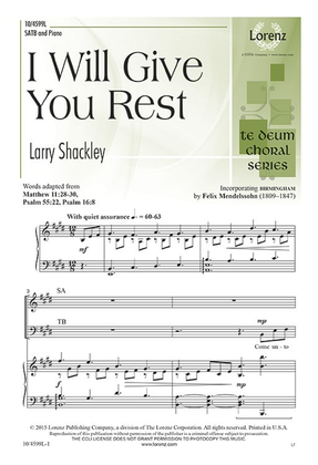 Book cover for I Will Give You Rest
