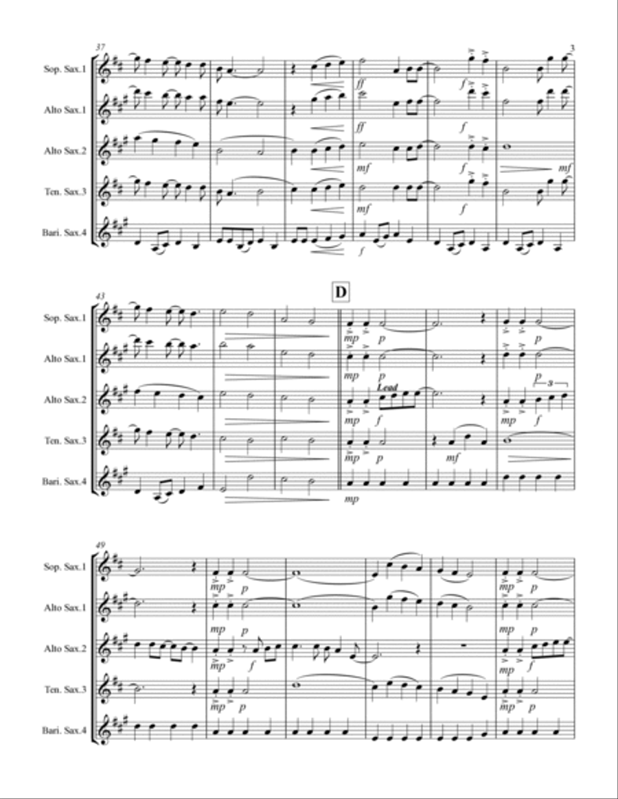 Sweet Caroline Woodwind Quartet scores gallery preview page 4