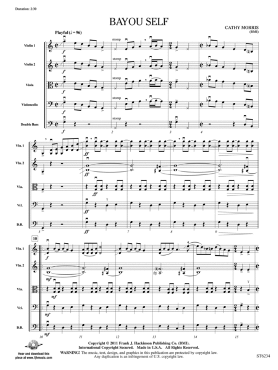 Bayou Self: Score Bayou Self: Score String Orchestra scores gallery preview page 3