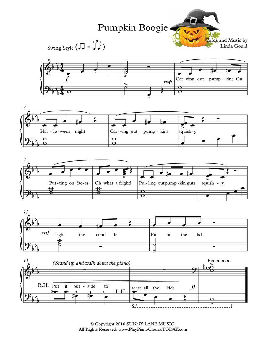 Pumpkin Boogie - Easy/Beginner Piano Easy Piano scores gallery preview page 2