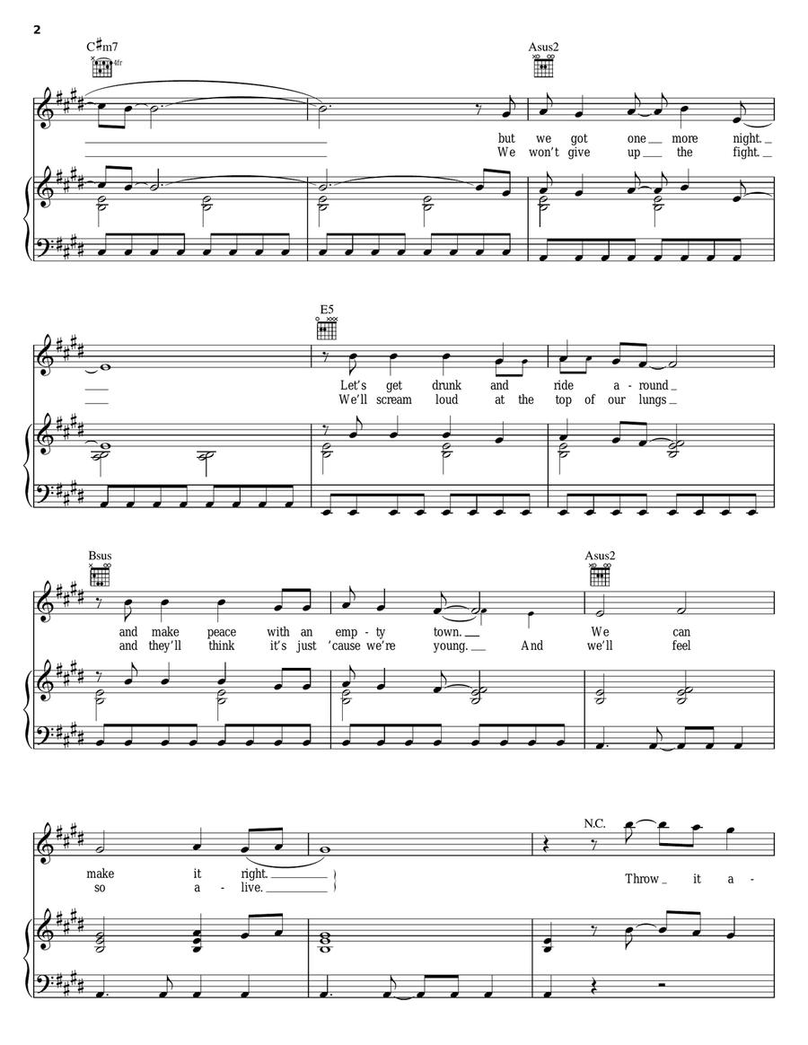 The Great Escape The Great Escape Piano, Vocal, Guitar scores gallery preview page 2