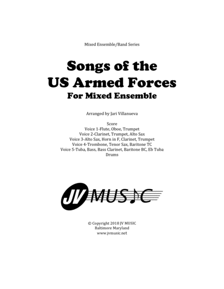 Songs of the US Armed Forces for Mixed Ensemble-Band image number null
