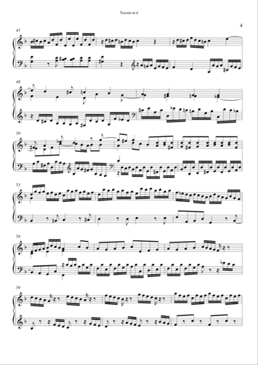 Toccata in d minor Piano Solo scores gallery preview page 4