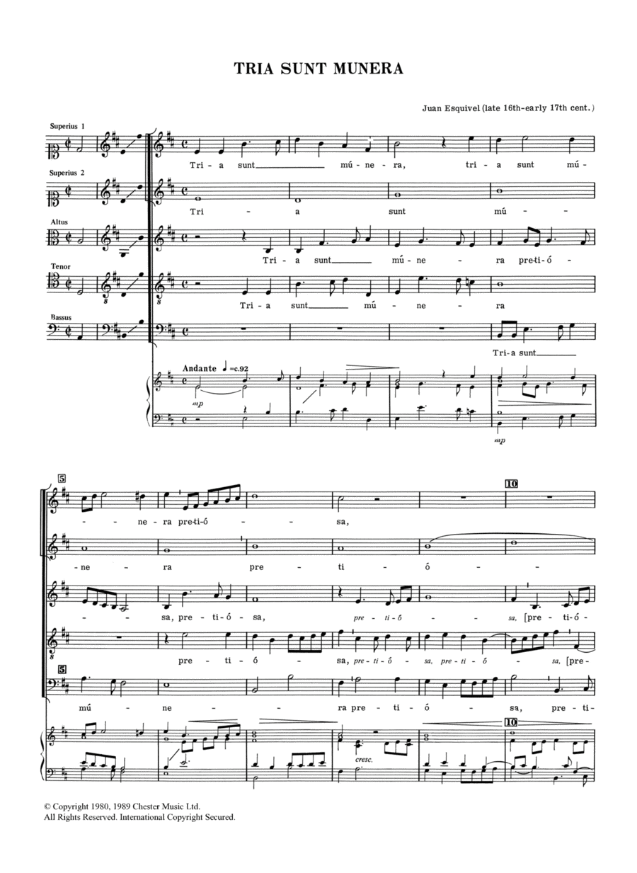 Tria Sunt Munera 4-Part scores gallery preview page 1