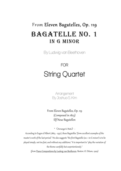 Bagatelle No. 1, Op. 119 for String Quartet image number null