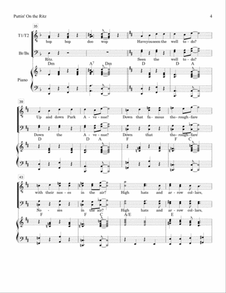 Puttin' On The Ritz Puttin' On The Ritz TTBB scores gallery preview page 4