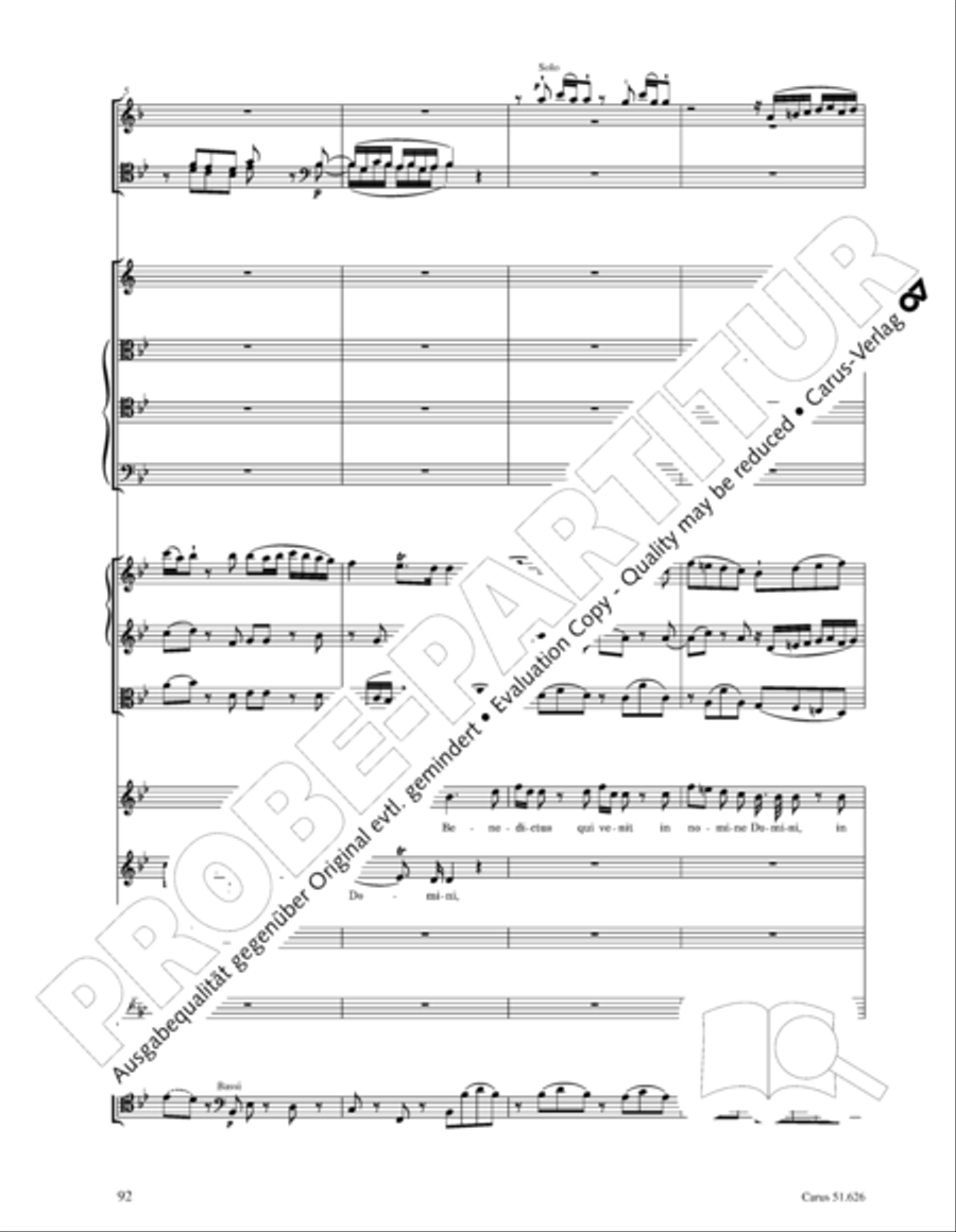 Missa longa in C major (Missa longa in C) 4-Part scores gallery preview page 104
