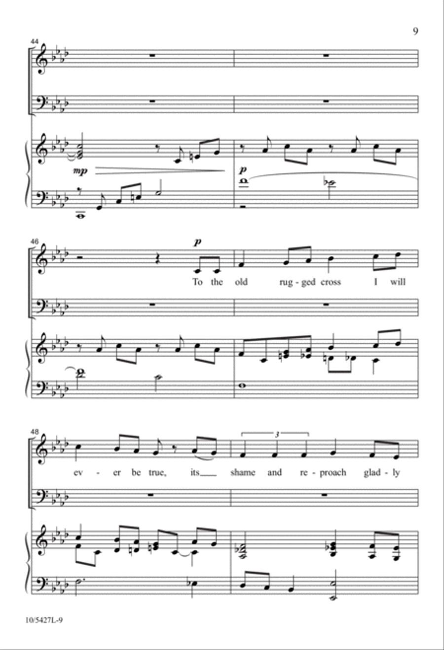 On a Hill Far Away 4-Part scores gallery preview page 9