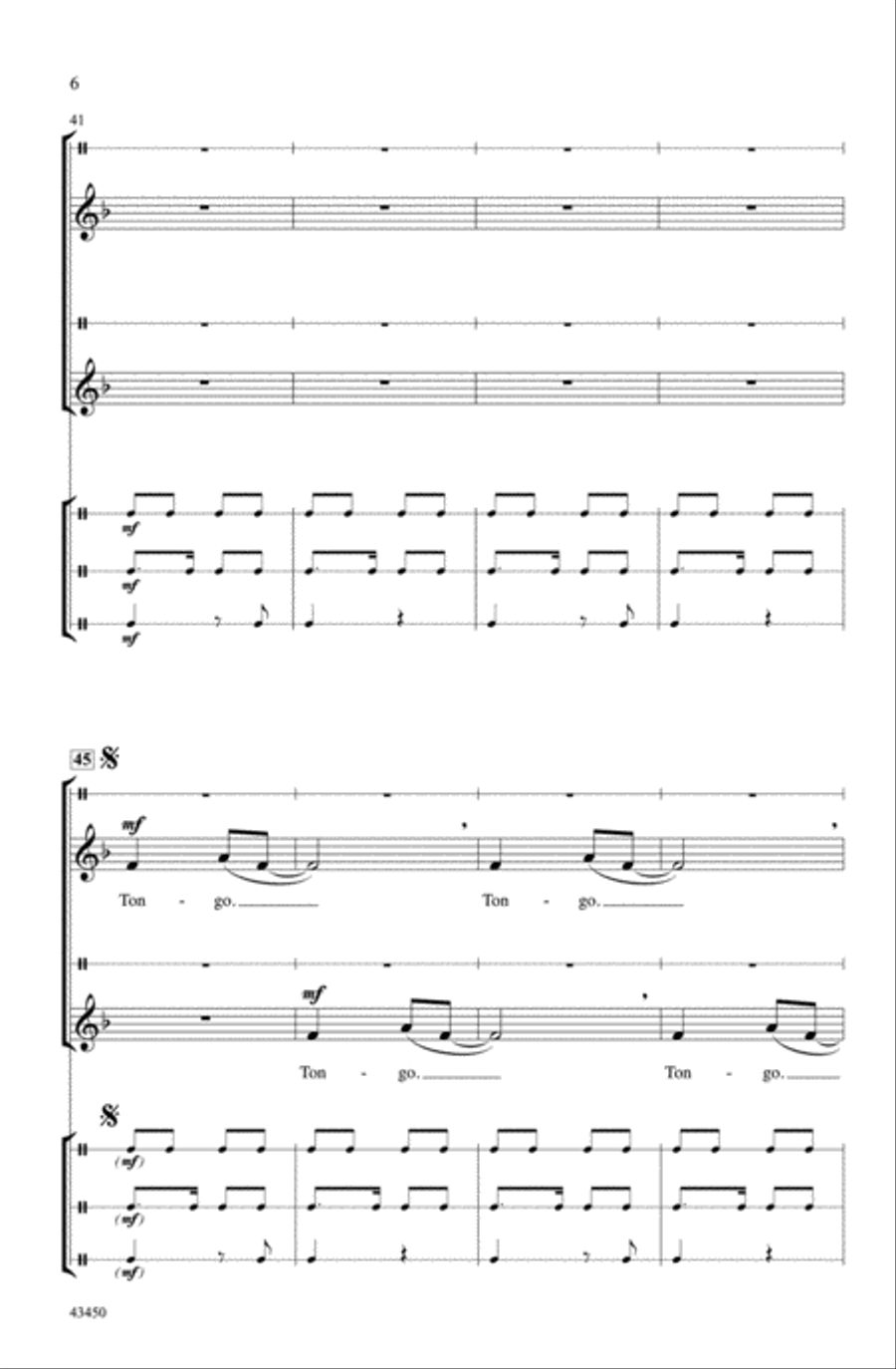 Tongo Tongo Choir scores gallery preview page 5